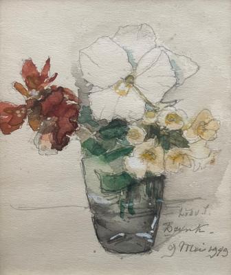 Glas met viooltje en papavers (1949) door Lucie van Dam van Isselt